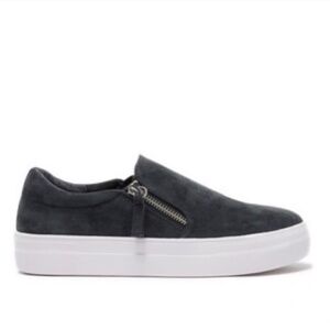 Steve Madden Glaammar Zip Platform Suede Sneakers Size 6.5M
